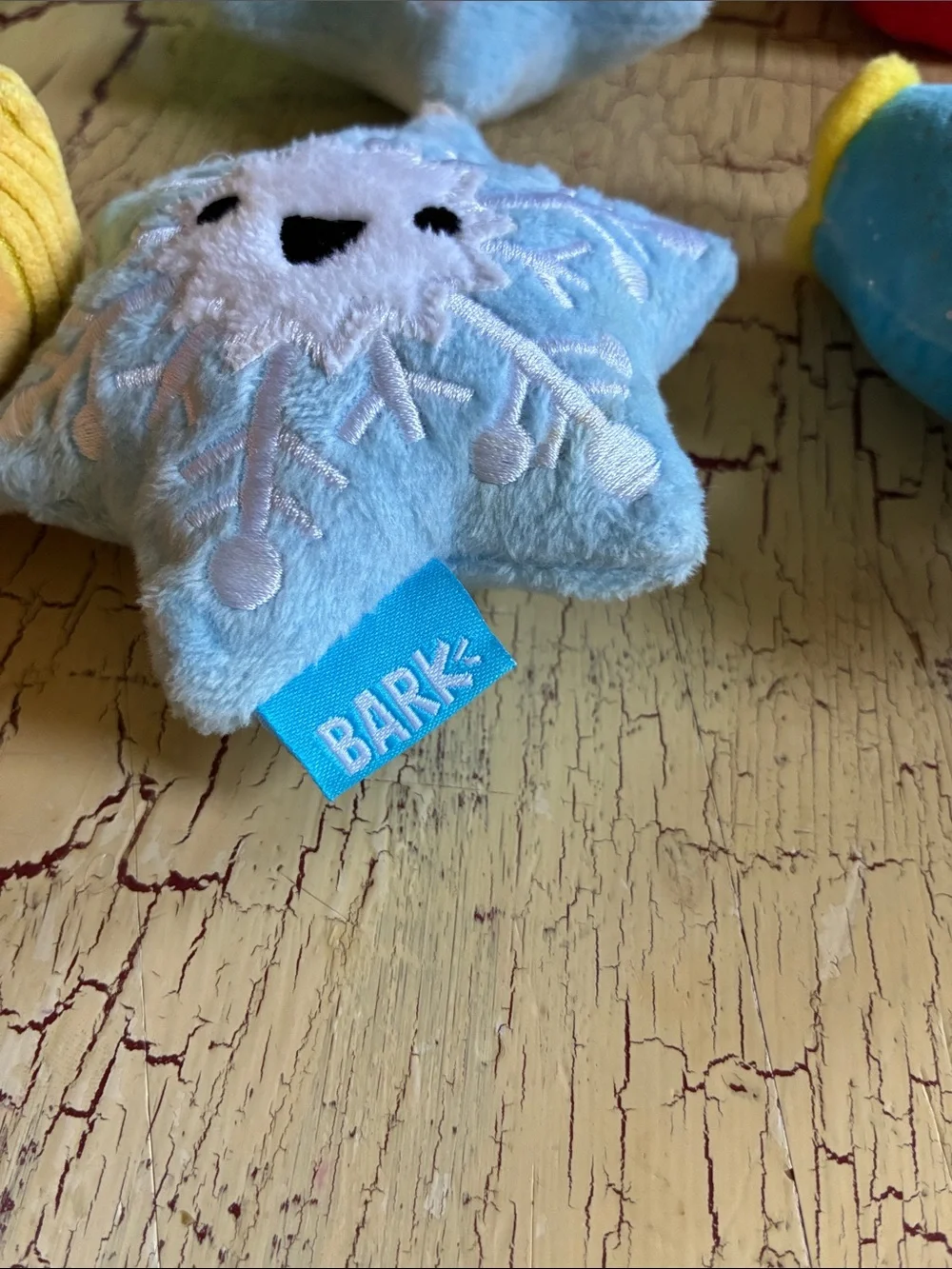 Bark Plush Dog Toys Green, Yellow, Blue, Red, Purple